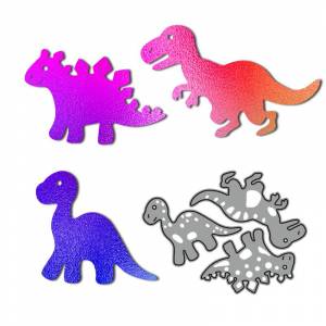 Три динозавра Стегозавр Раптор Дизайн Стиль Металлические трафареты DIY Скрапбукинг Трафарет для тиснения Бумага Ремесло Шаблон альбома