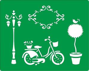 Трафарет на клеевой основе, 20*25 см, Велосипед