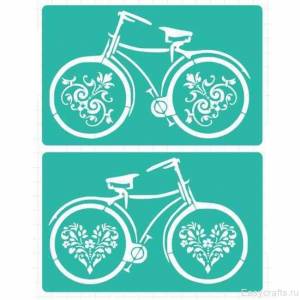 Трафарет клеевой многоразовый Два велосипеда 2