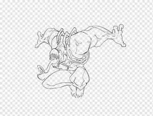 Книжка-раскраска Venom Line art Spider-Man, другие, угол, белый, млекопитающее png