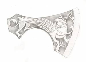 Трафареты топора викингов на бумаге