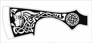 Трафарет рисунок викингов на топорах