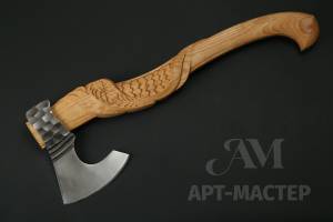 Топор Викинг, камень, резная ручка