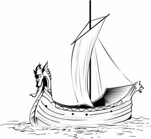 корабль викингов рисунок