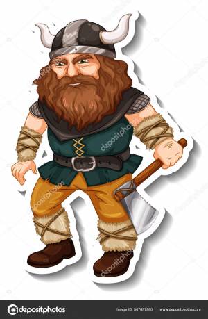 Шаблон Изображением Героя Мультфильма Викинг Векторное изображение ©interactimages 507697980