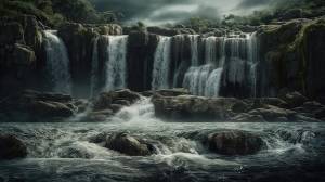 Красивый водопад ai сгенерированное изображение