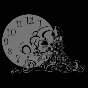 Трафарет Часы Волшебный замок