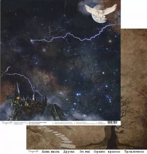 Лист бумаги для скрапбукинга Scrapmama НОЧЬ коллекция Волшебник Гарри 30х30см