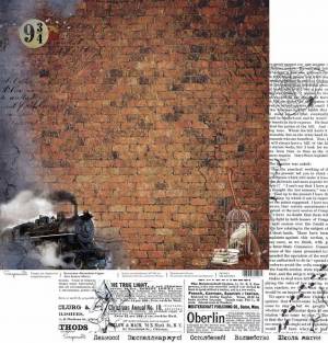 Лист бумаги для скрапбукинга Scrapmama ПОЕЗД коллекция Волшебник Гарри 30х30см