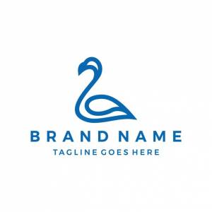 Логотип гуся, лебедь, иконка утки шаблон векторной иллюстрации