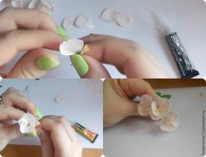 Создаем нежное соцветие яблони из фоамирана
