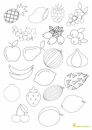 Трафареты фруктов и ягод для вырезания а4   и