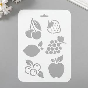 Трафарет для творчества Фрукты, ягоды 16х22 см, пластик