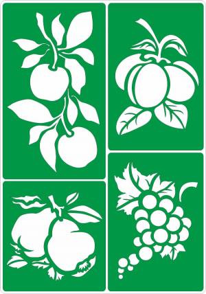 Трафарет на клеевой основе, Фрукты, 14*20 см