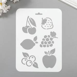 Трафарет для творчества Фрукты, ягоды 16х22 см, пластик