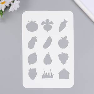 Трафарет для творчества Фрукты, овощи 24х16 см, пластик