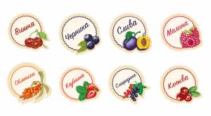 Наклейки Ягоды микс 27х15