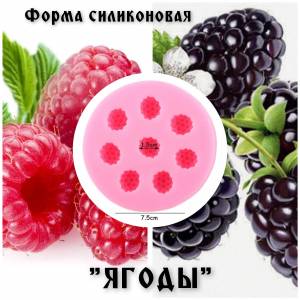 Форма для конфет ягоды малина-ежевика, 8 яч, 1 шт
