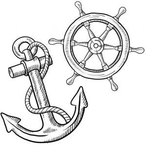 ᐈ Как нарисовать штурвал рисунки, вектор штурвал и якорь