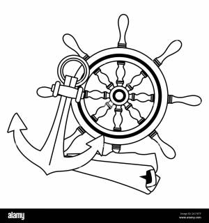 Штурвал трафарет