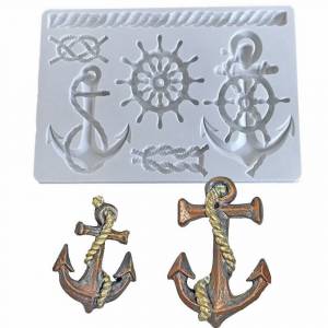 Стикеры морской тематики сконовая форма для помадки, якоря, ревни, «сделай сам», сахарный шоколадный, Топпер для конфет, Украшение Тортов, форма для выпечки