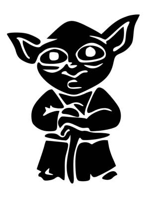 Трафареты Йода для вырезания из бумаги