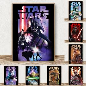 Картина на холсте «Звездные войны», Дарт Вейдер, Мастер Йода, киноплакат и принты, Настенная роспись, картины, украшение для спальни, домашний декор