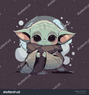 Baby Yoda Cute Vector Illustration Mascot
