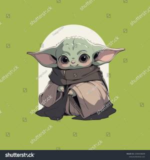 Baby Yoda Cute Vector Illustration Mascot