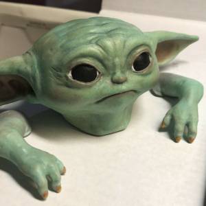 Файл STL Грогу-баба Йода, хедскулп ・Шаблон для 3D-печати для загрузки・Cults