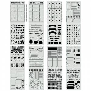SEWS-16Pcs набор трафаретов для журнал-трафареты для планера максимальной производительности для журнал трафареты формата A5 пунктирные журналы