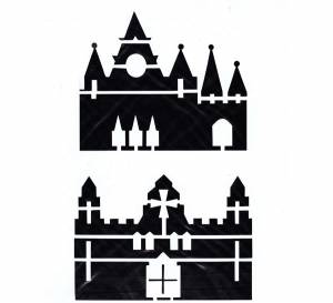 Трафарет плаcтиковый ЗХК 22*25 см Замки ЗХК-Н10201-20