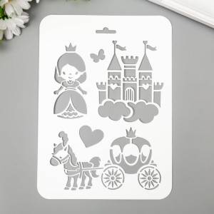 трафарет пластик Замок, принцесса 16х22 см, цены на Мегамаркет