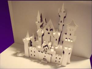 Шаблон киригами «Замок Нойшванштайн»