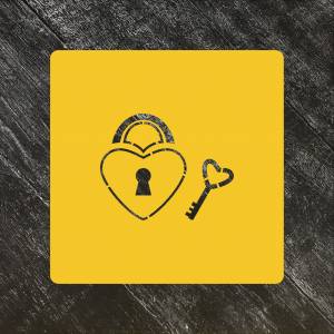 Трафарет любовь №15 Замок и ключ