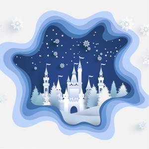 Замок снежной королевы трафарет