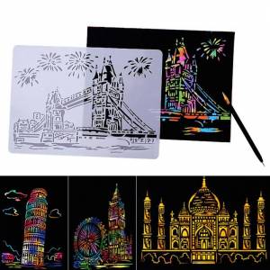 5X Лодка Башня Здание Живопись Трафареты для скрапбукинга DIY Шаблон для тиснения на стене