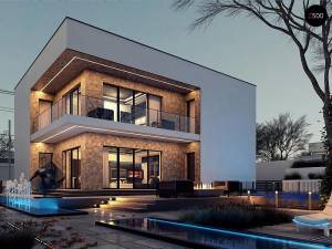 Проект Zx82 Современный дом для одной семьи простой формы Проекты домов и гаражей