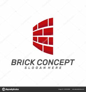 Вектор дизайна логотипа кирпичного здания, простой современный шаблон логотипа, эмблема, концепция дизайна, креативный символ, икона Векторное изображение ©ssports 333819686