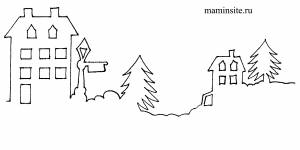 Трафарет города на новый год