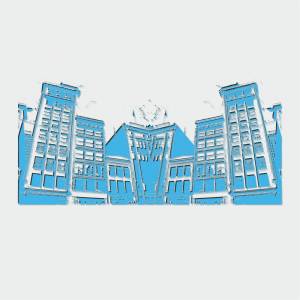 Трафарет Зеркальный город