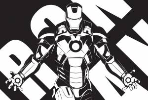 Железный человек трафарет