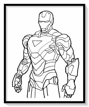 Железный человек рисунок раскраска