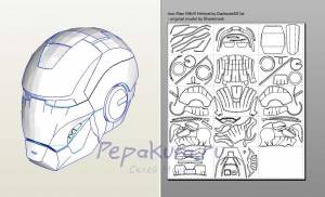 Шлем железного человека из бумаги