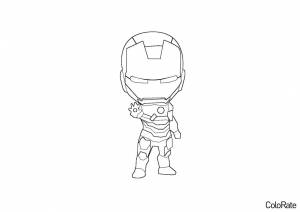 Раскраска Чиби Железный человек