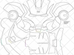 Шлем железного человека рисунок