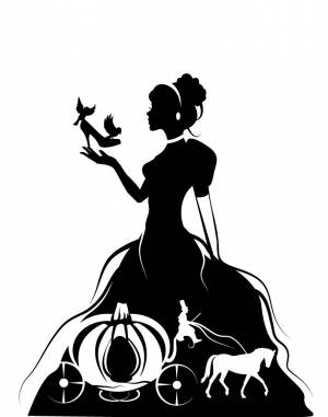 Трафареты на окна золушка