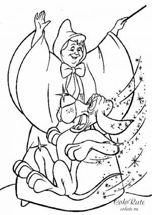 Раскраска Магия феи-крестной