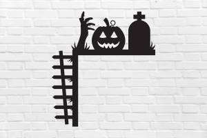 Файл STL HALLOWEEN WALL DECORATION tombstone pumpkin zombie・Шаблон для 3D-печати для загрузки・Cults