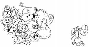 Раскраски Зомби против растений